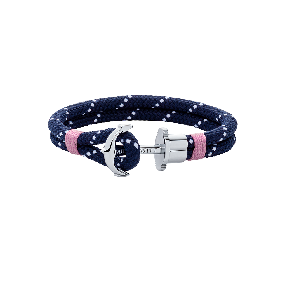 paul-hewitt-phrep-ankerarmband-silber-nylon-marineblau-wei-rosa-damen image 1