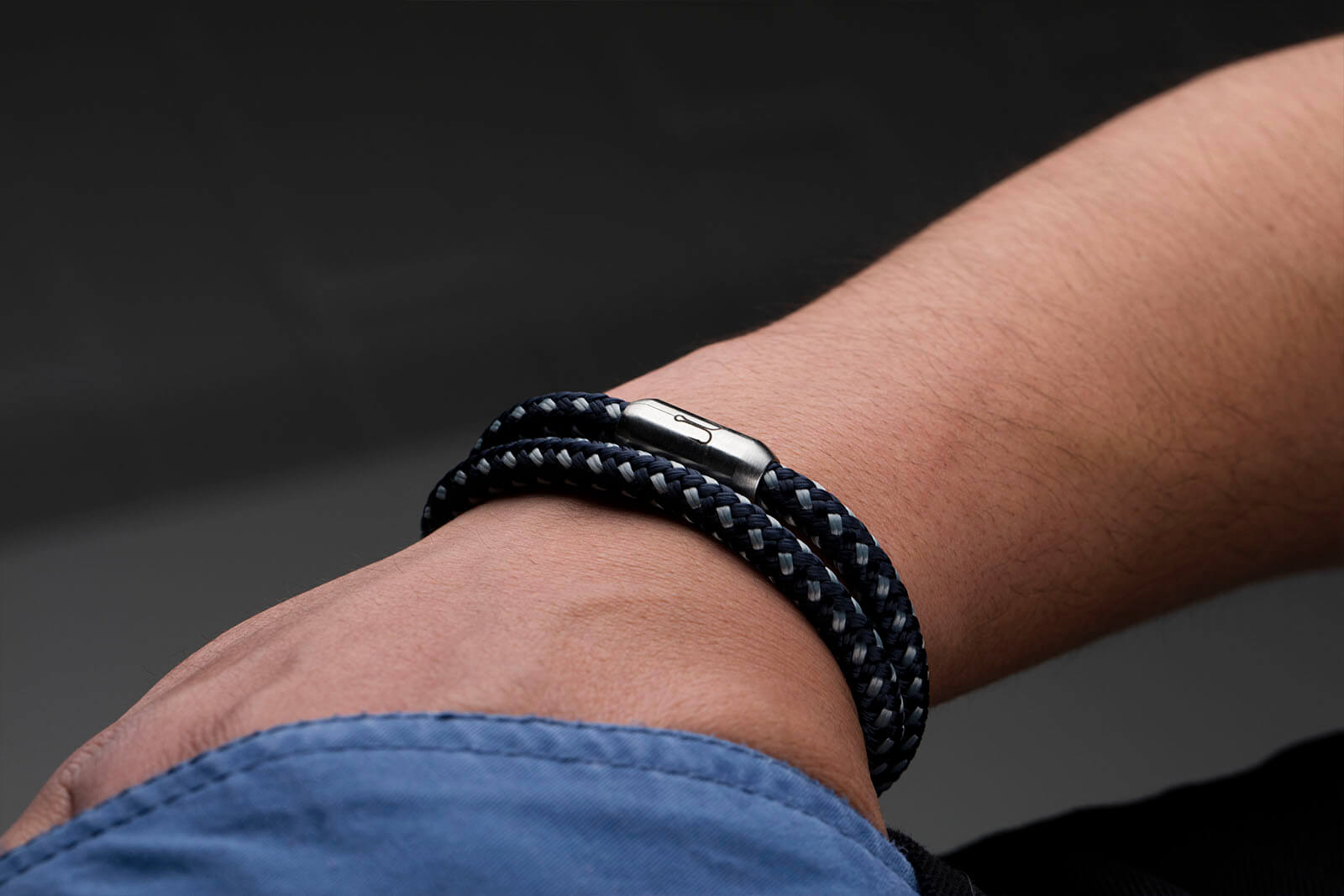 fischers-fritze-garnele-franz-segeltau-armband-marineblau-silbergrau image 7