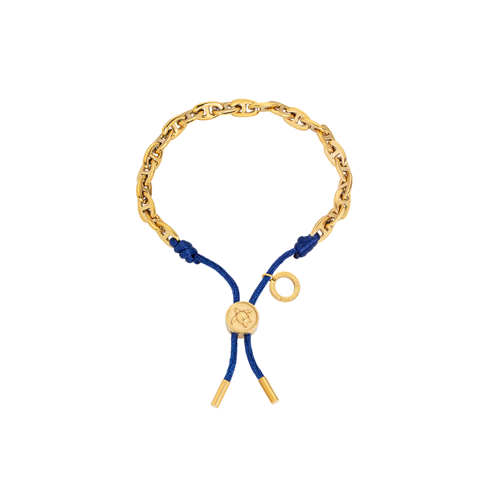paul-hewitt-turtle-anchor-chain-armband-gold-navy image 1