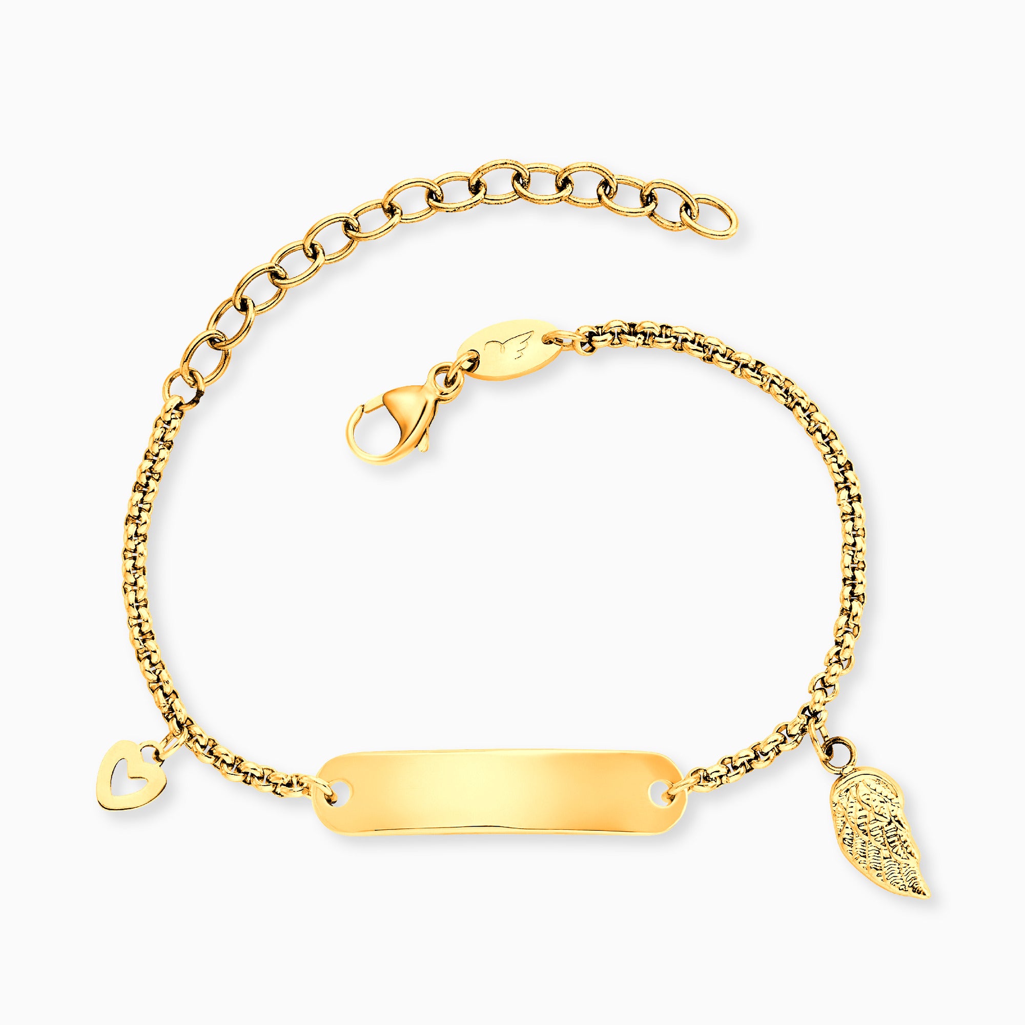 herzengel-kinder-armband-edelstahl-id-mit-fl-gel-gold image 1