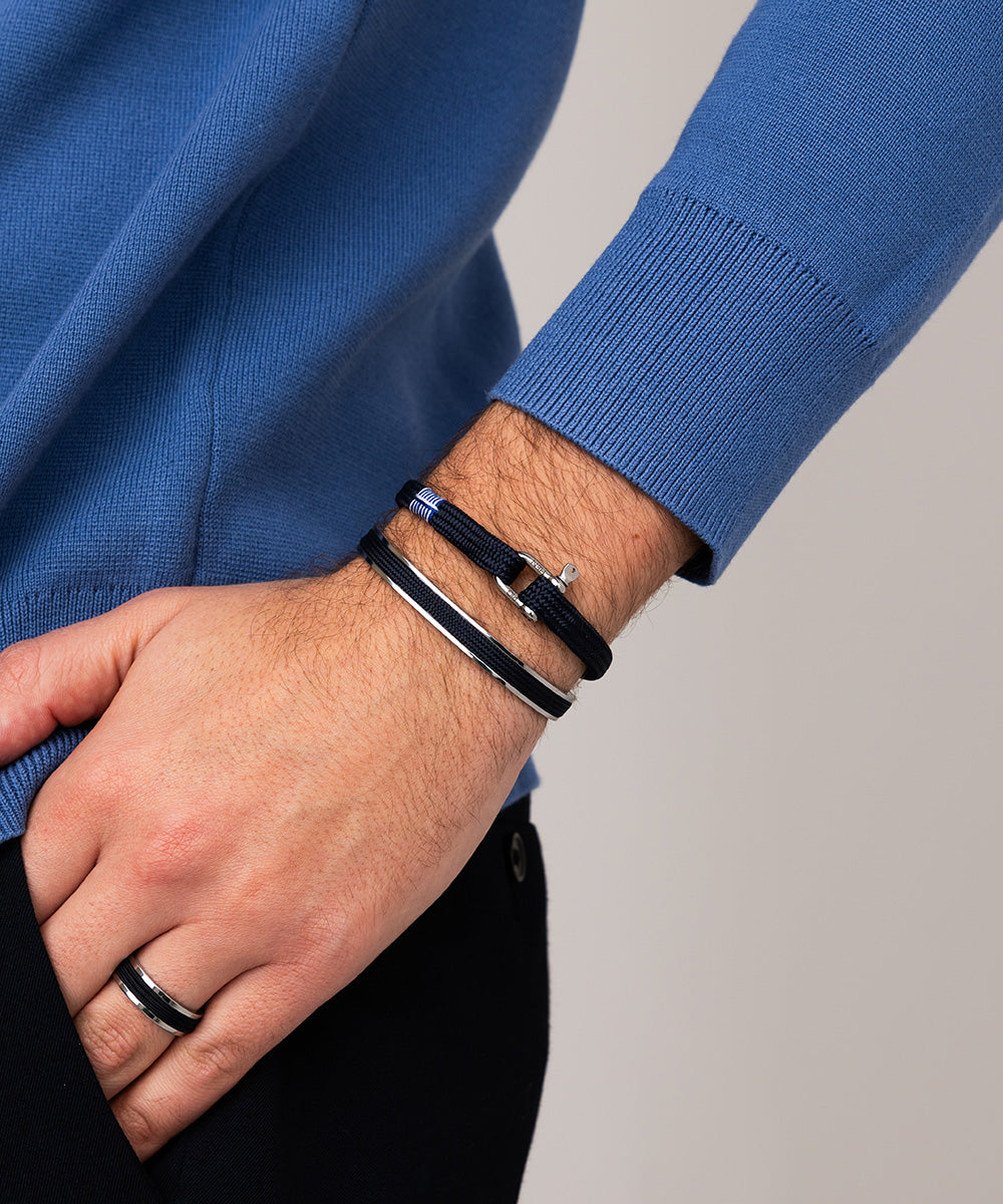 pig-hen-navarch-9mm-cuff-armband-navy-silver image 3