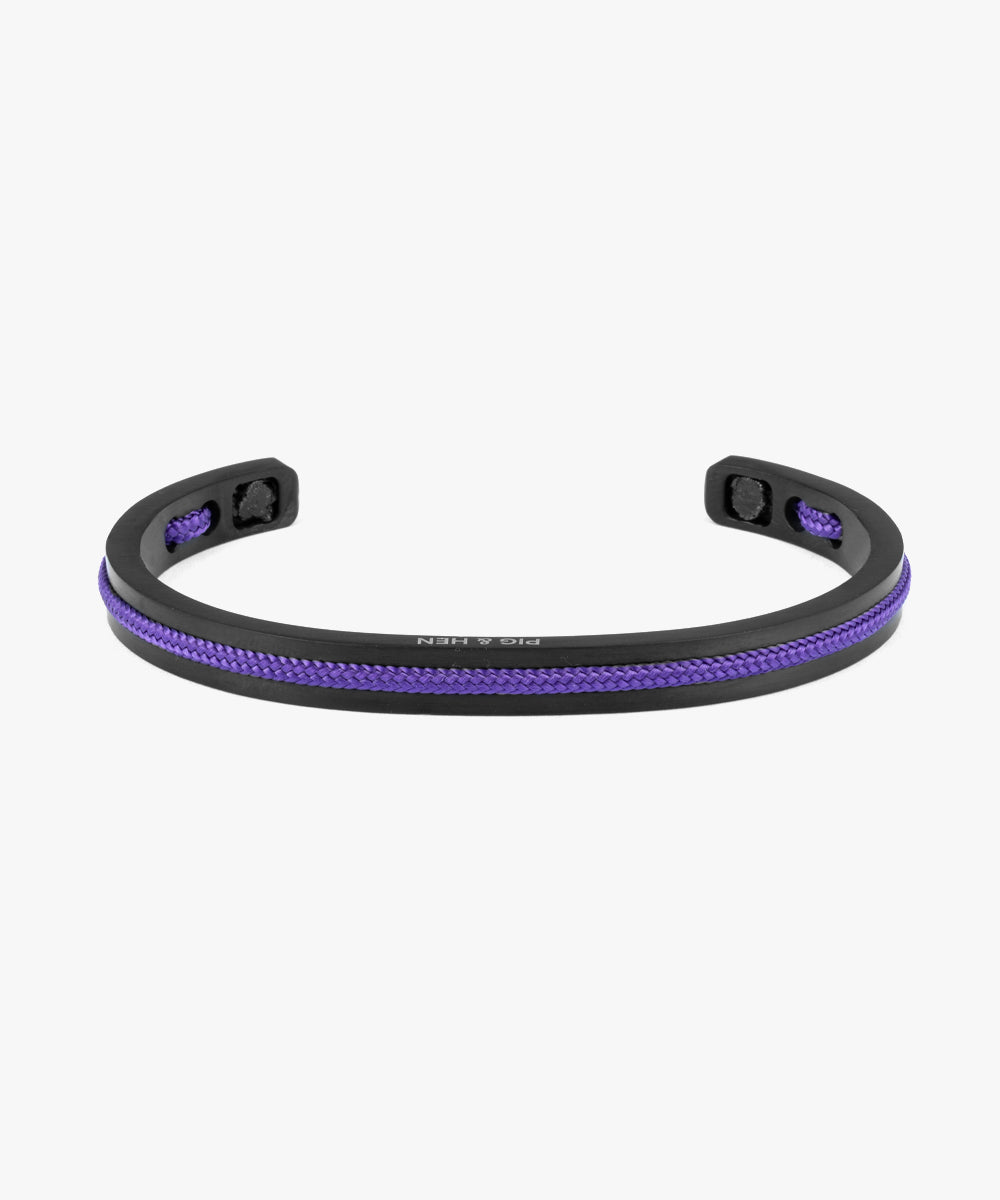 pig-hen-navarch-6mm-cuff-royal-purple-black-nautisches-seilarmband-f-r-herren image 1