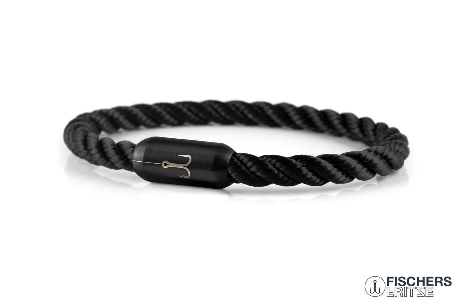 fischers-fritze-torpedokrabbe-adda-armband-schwarz-gedreht-6-mm-segeltau image 1
