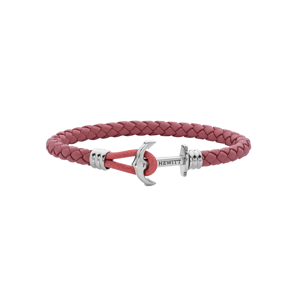 paul-hewitt-phrep-lite-armband-silber-leder-raspberry image 1