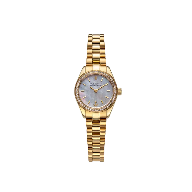 paul-hewitt-petit-soleil-round-uhr-gold-pearl-crystal-mini-solaruhr-damen image 1