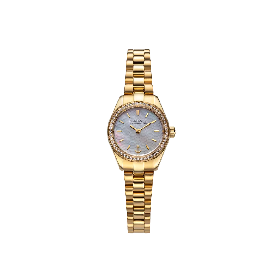 paul-hewitt-petit-soleil-round-uhr-gold-pearl-crystal-mini-solaruhr-damen image 1
