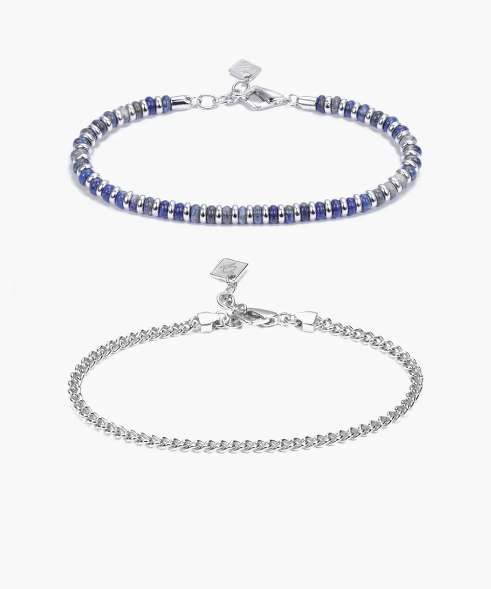 pig-hen-brontide-armband-set-925-sterling-silber-lapis-lazuli-4-mm-curb-chain image 1