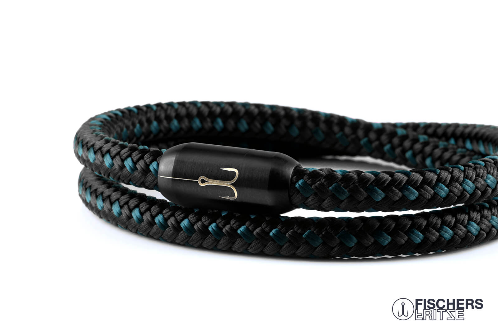 fischers-fritze-torpedogarnele-friedrich-segeltau-armband-petrol-schwarz-6-mm image 5