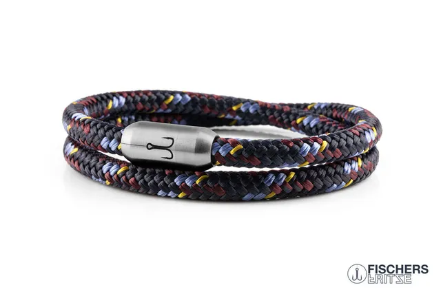 fischers-fritze-garnele-nils-segeltau-armband-marineblau-dunkelrot-pastellblau-c image 1