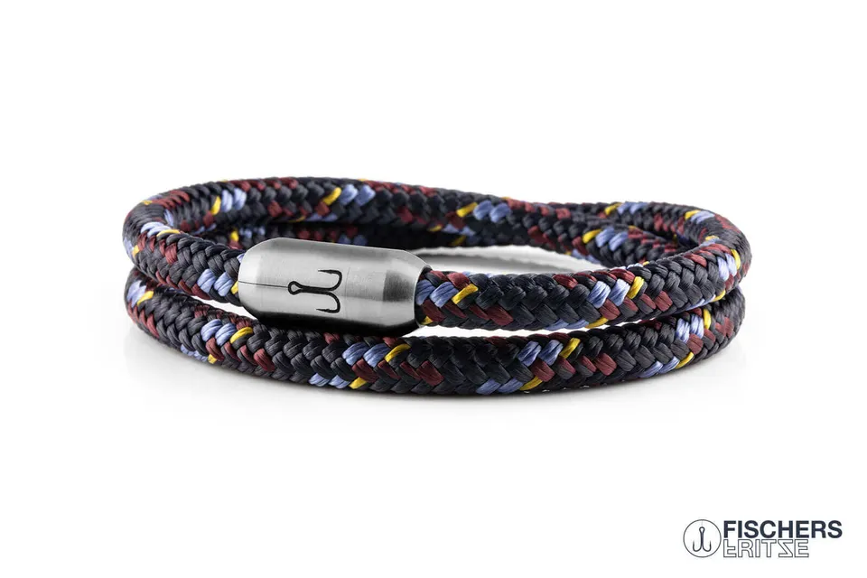 fischers-fritze-garnele-nils-segeltau-armband-marineblau-dunkelrot-pastellblau-c image 1
