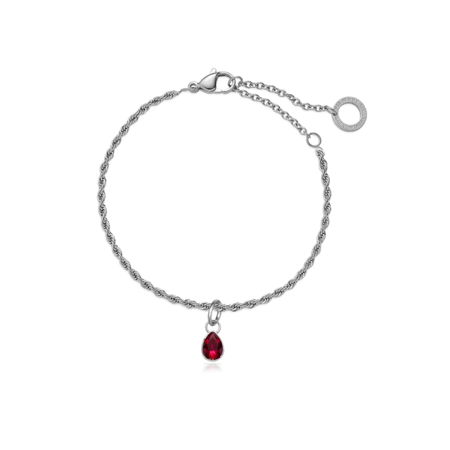 paul-hewitt-set-red-stone-charm-und-armkette-silber image 1