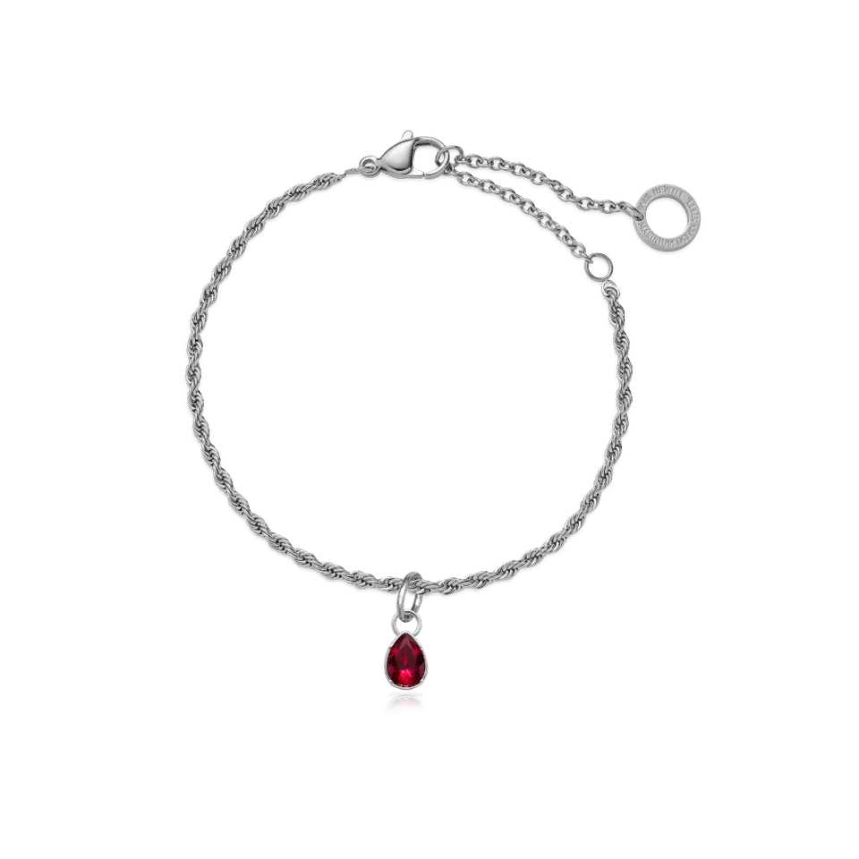 paul-hewitt-set-red-stone-charm-und-armkette-silber image 1