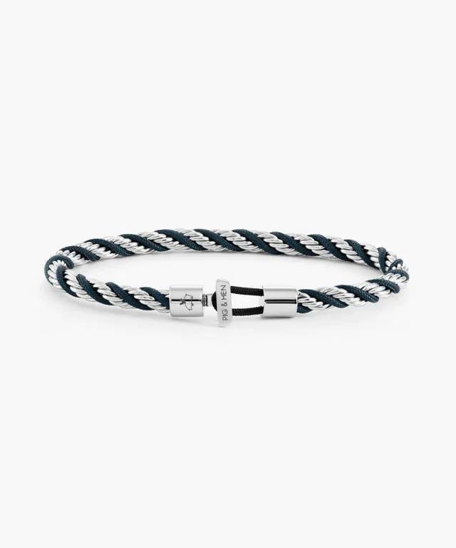 pig-hen-catena-twisted-herren-armband-navy-silver image 1