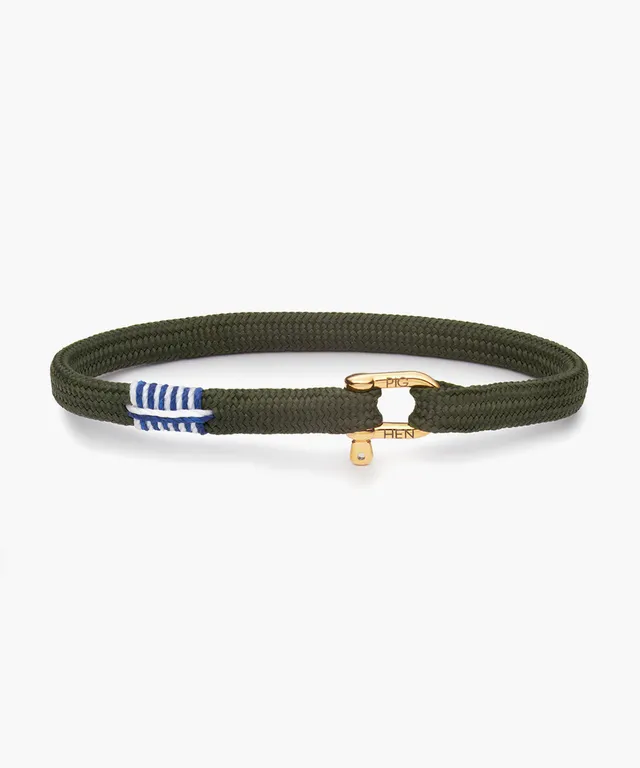 pig-hen-franky-army-gold-damen-seilarmband-mit-d-f-rmiger-edelstahlschlie-e image 1