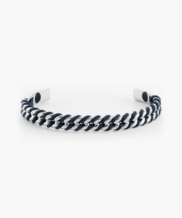 pig-hen-navarch-curb-7mm-armband-navy-silber image 1