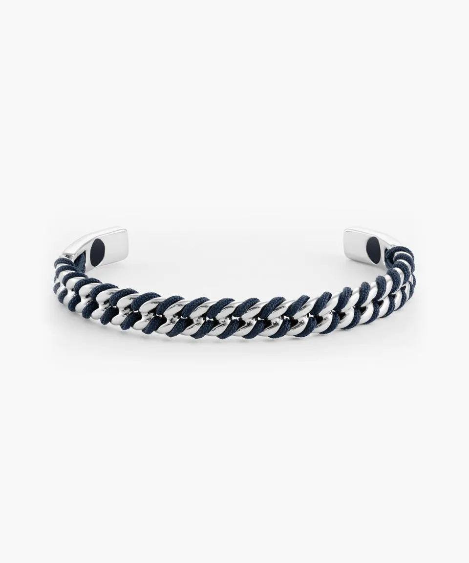 pig-hen-navarch-curb-7mm-armband-navy-silber image 1