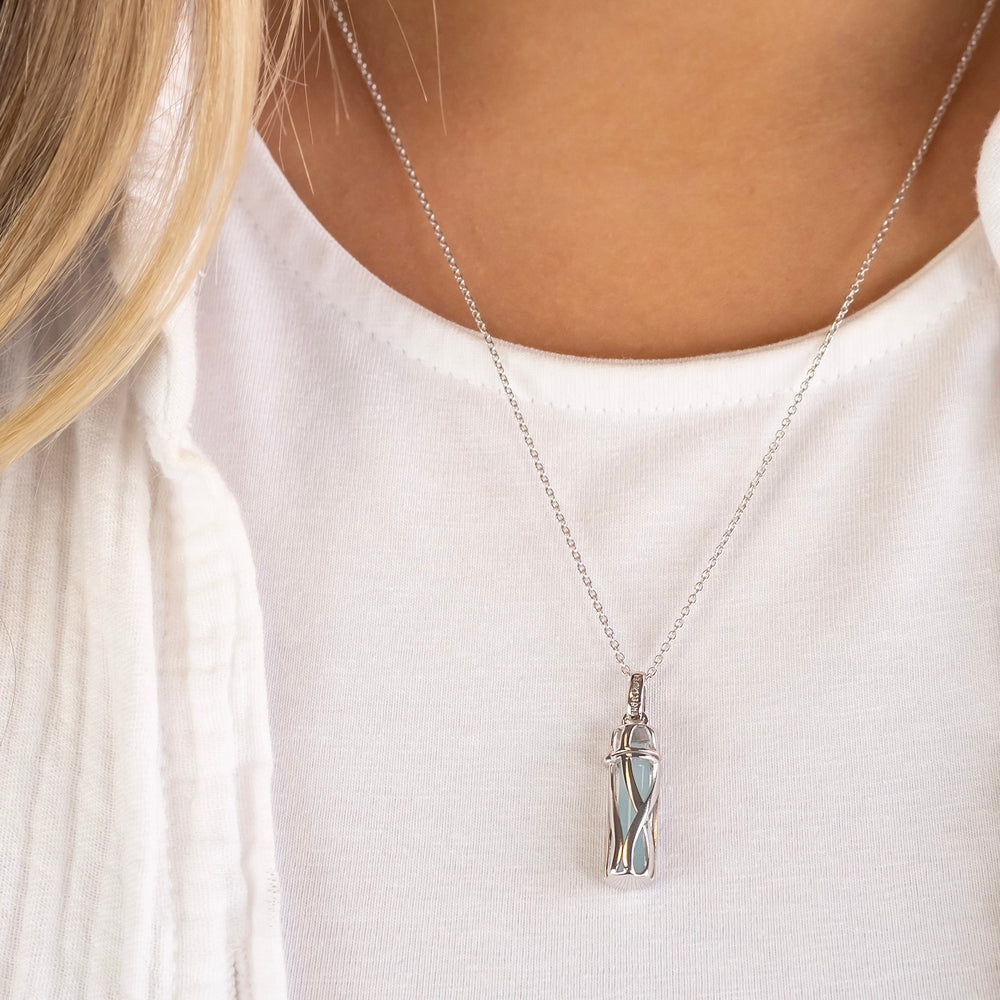 engelsrufer-halskette-925er-silber-powerful-stone-blauer-achat-gr-e-s image 2