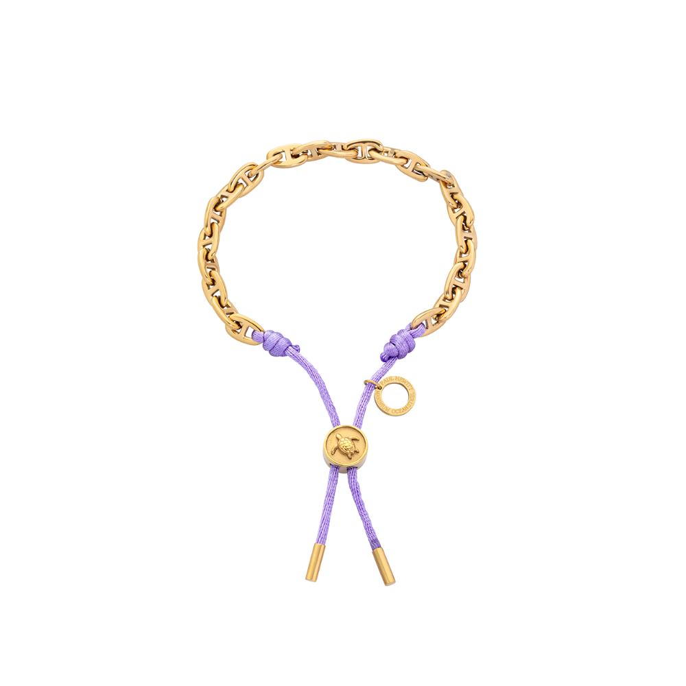 paul-hewitt-turtle-anchor-chain-armband-gold-lila-damen-verstellbar image 1