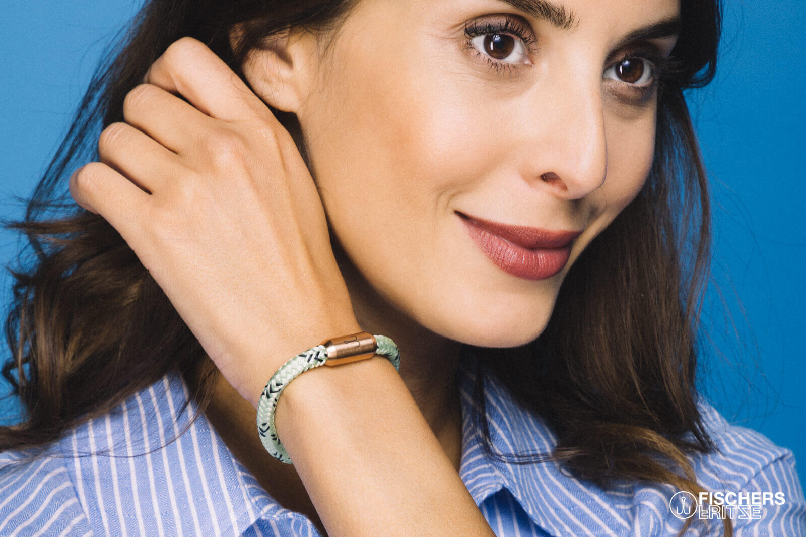 fischers-fritze-k-nigskrabbe-mathilda-segeltau-armband-mint-marineblau image 4