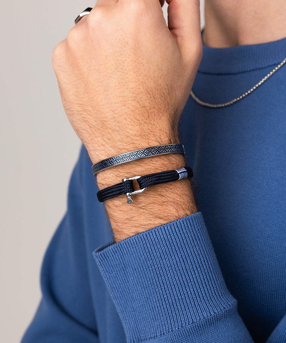 pig-hen-vicious-vik-armband-navy-silver image 2