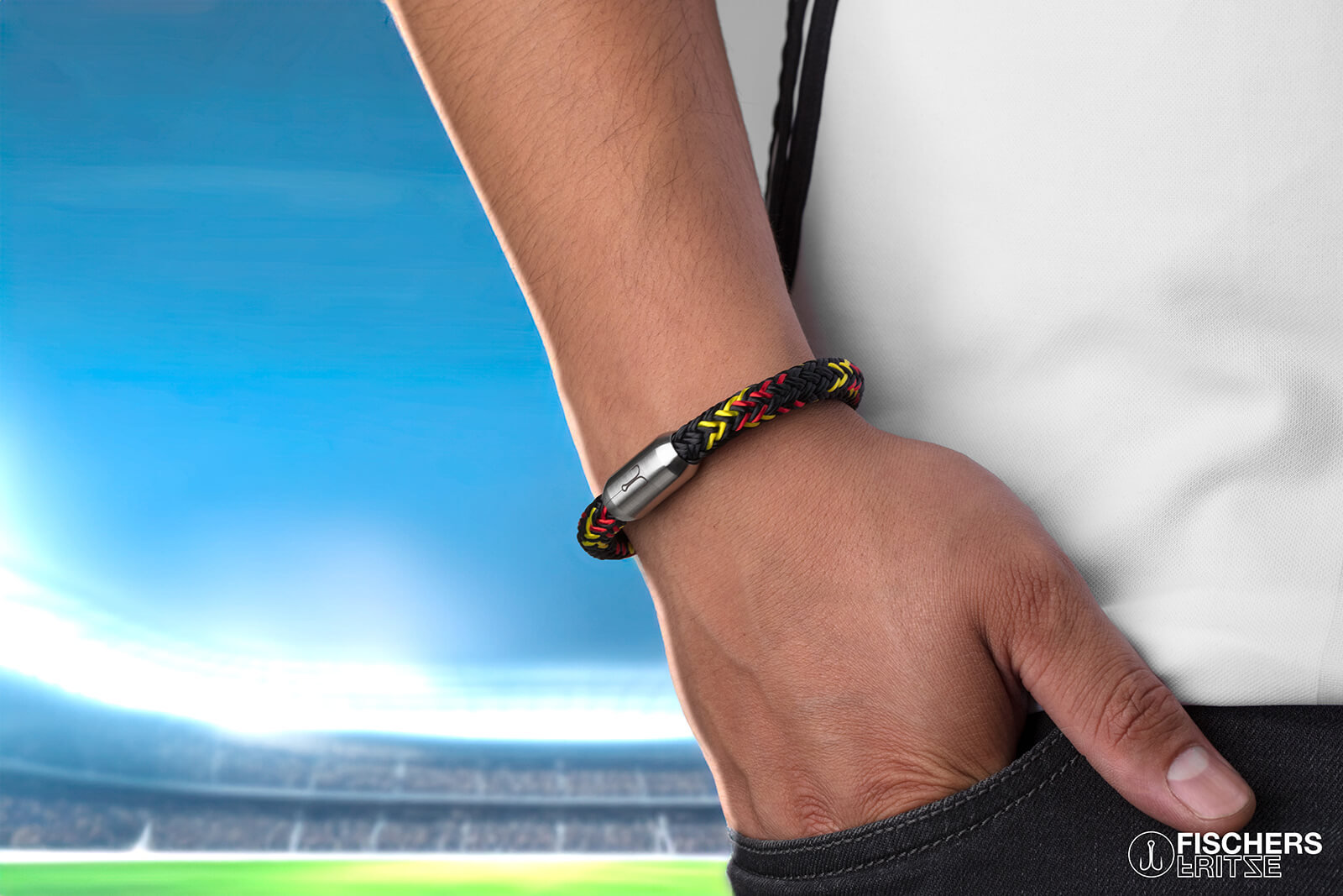 fischers-fritze-makrele-berti-segeltau-armband-deutschland-fan-edition-schwarz-r image 3
