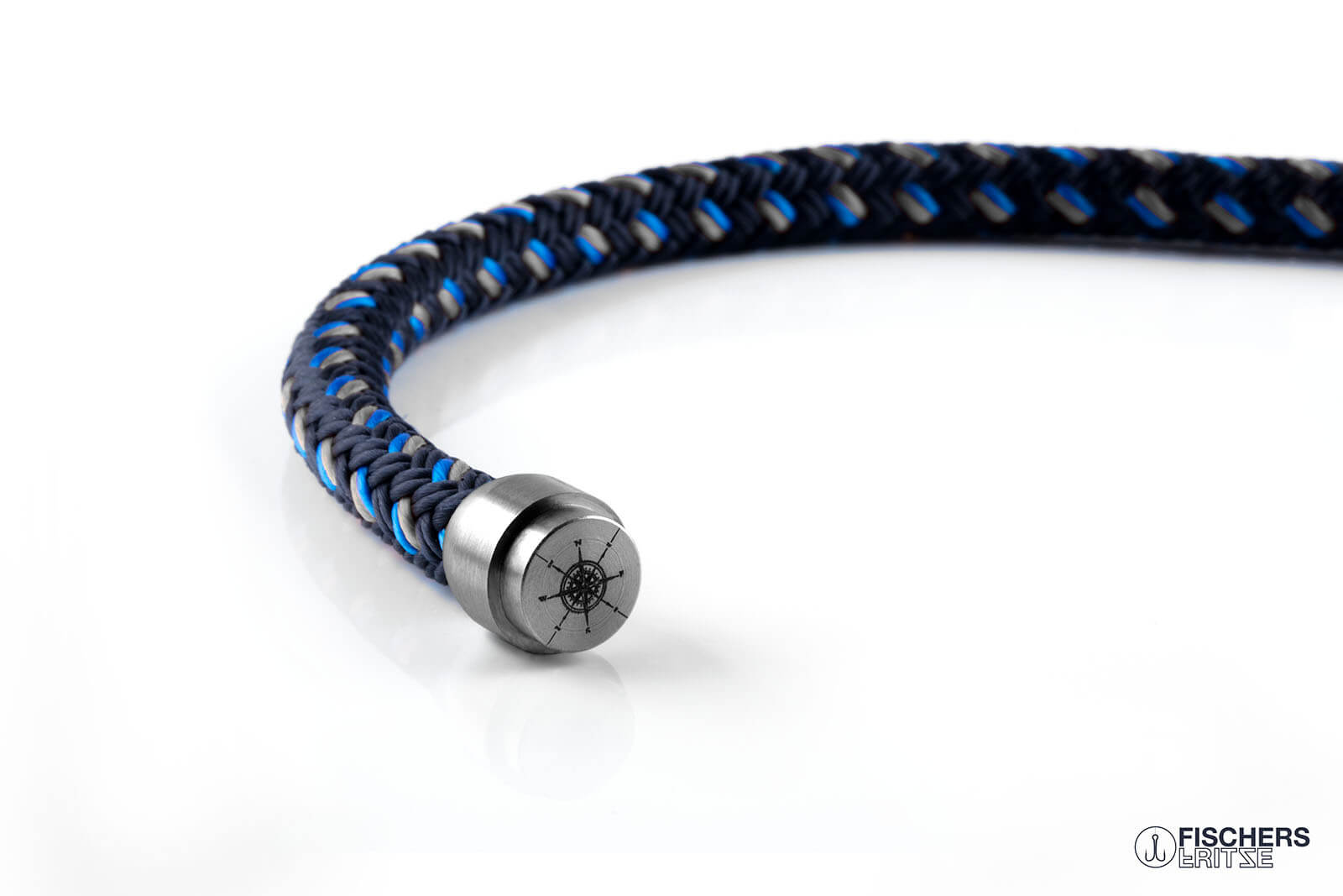 fischers-fritze-makrele-ferdinand-segeltau-armband-marineblau-stahlblau-grau image 4