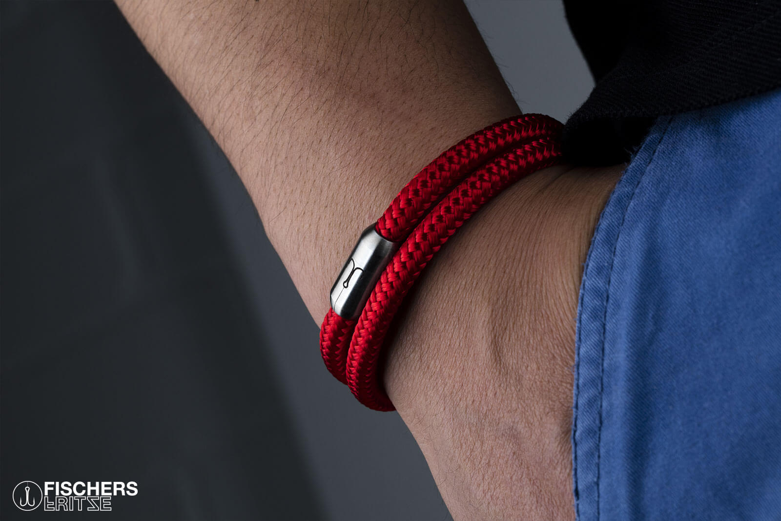 fischers-fritze-garnele-leon-segeltau-armband-rot-6-mm image 2
