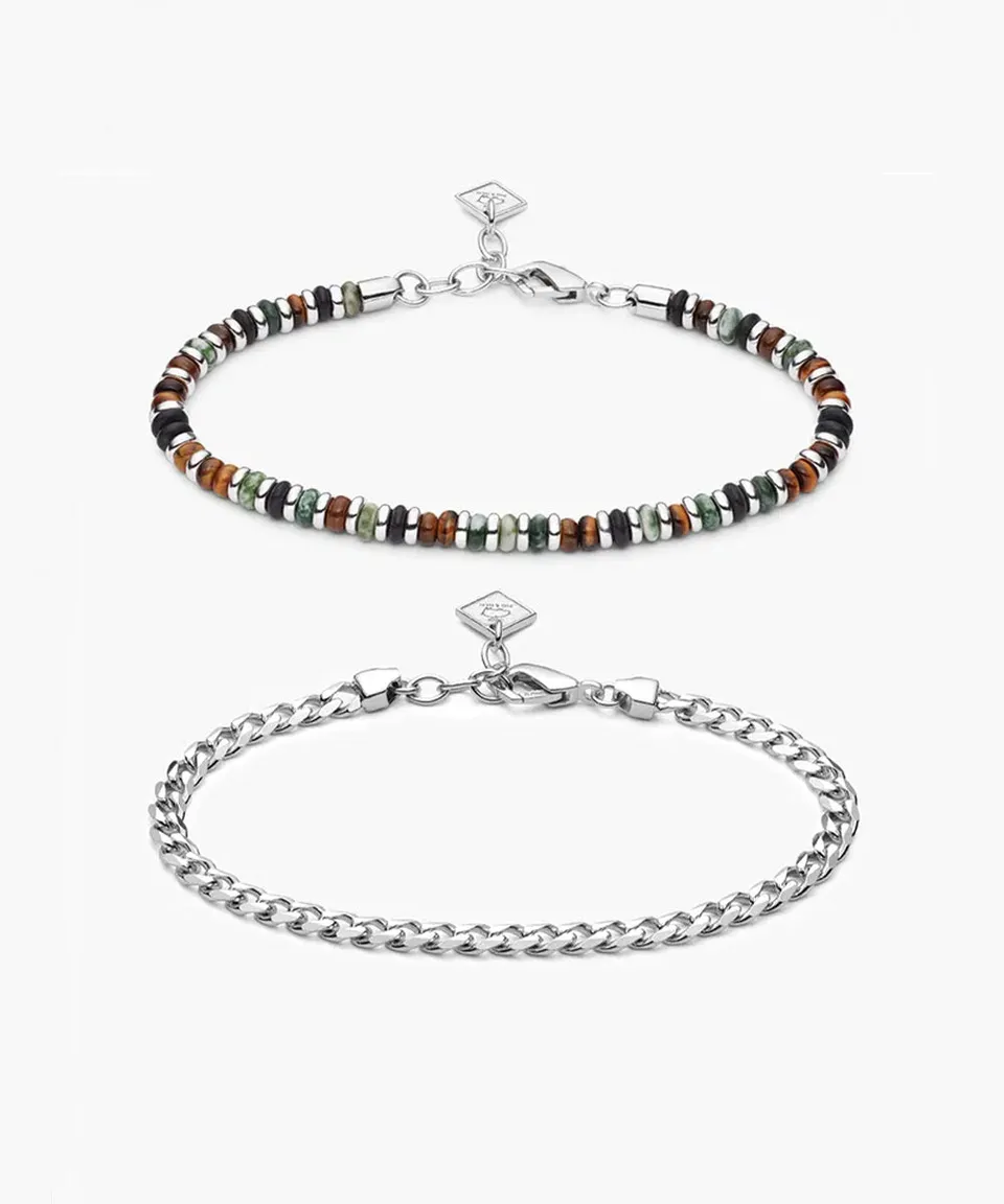 pig-hen-mariner-brontide-nagoya-cuban-chain-set-925-sterling-silber image 1
