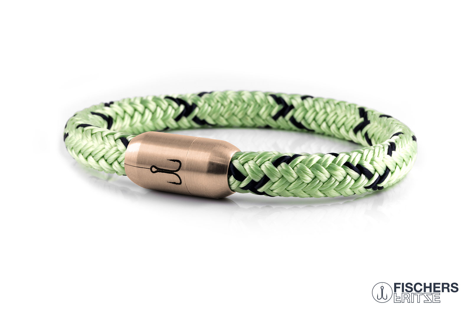 fischers-fritze-k-nigsmakrele-malte-segeltau-armband-mint-marineblau image 1