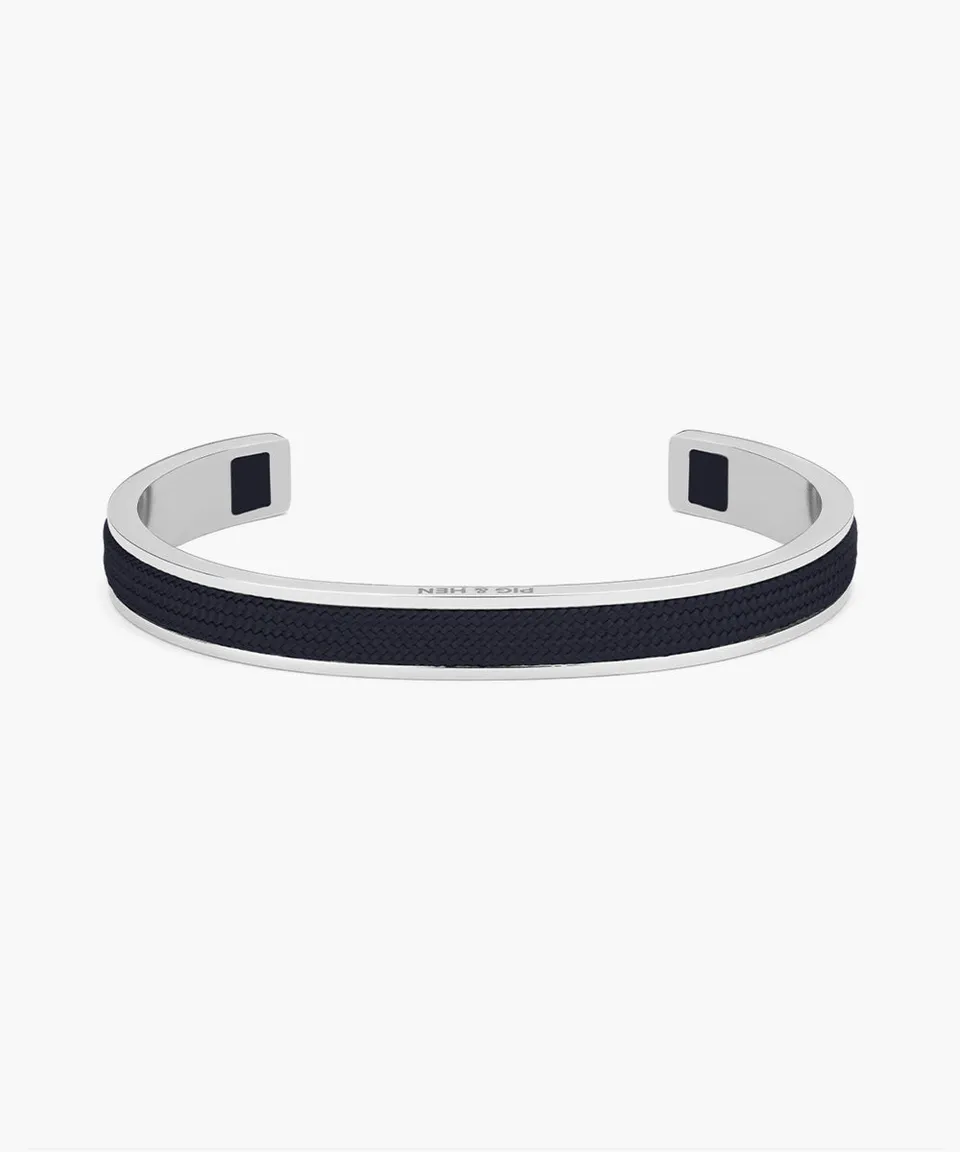 pig-hen-navarch-9mm-cuff-armband-navy-silver image 1