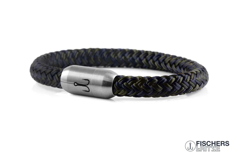 fischers-fritze-makrele-richard-segeltau-armband-marineblau-olivgr-n image 1