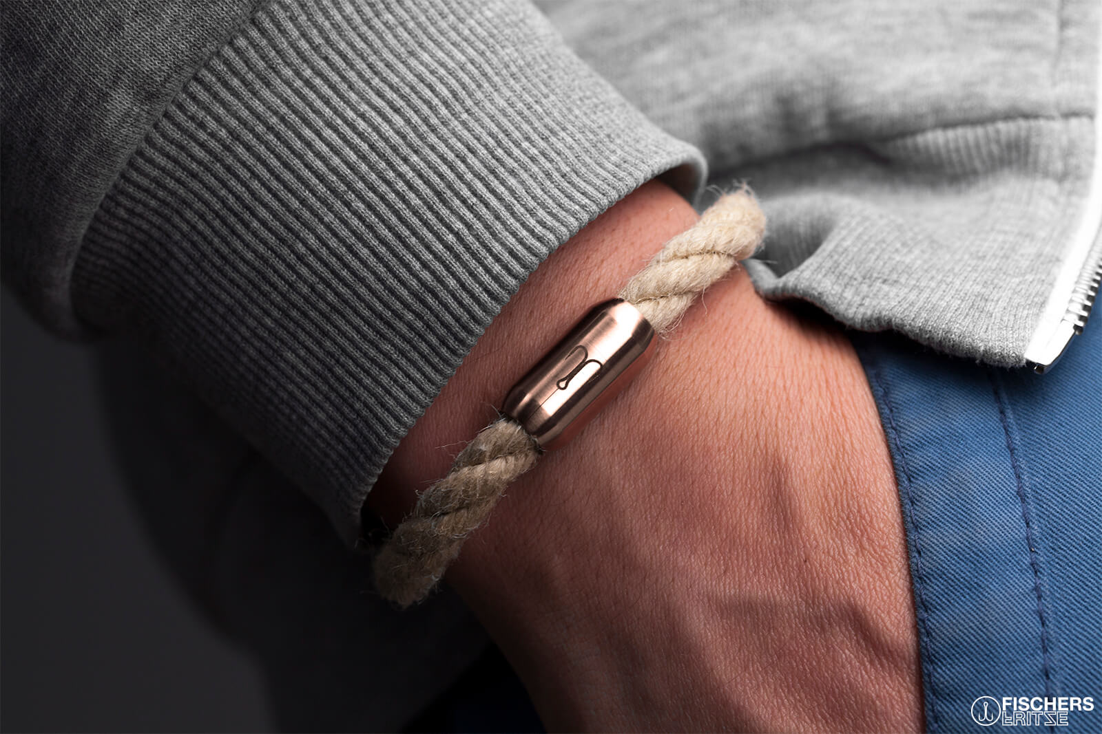 fischers-fritze-k-nigsmakrele-falk-segeltau-armband-natur-gedreht image 4