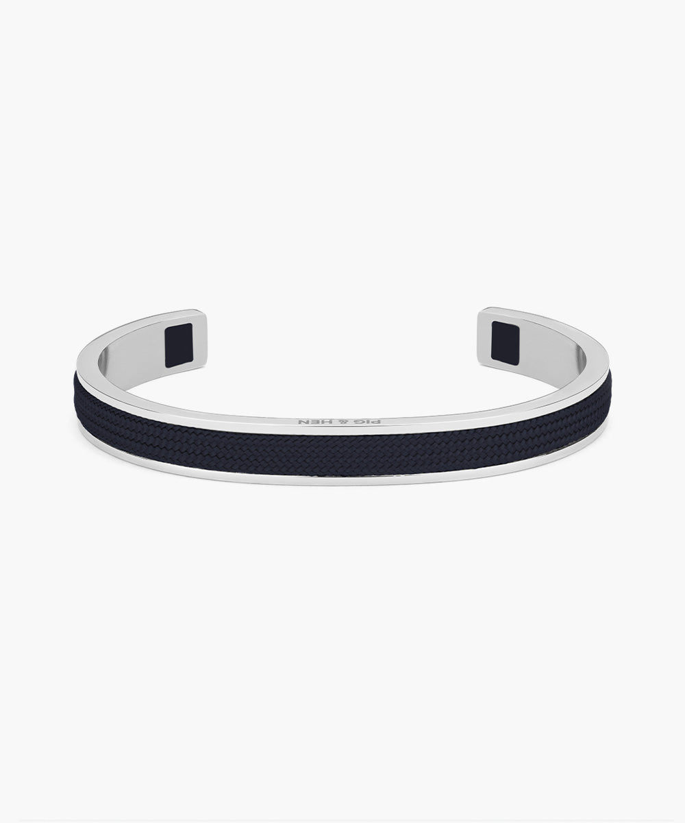pig-hen-navarch-9mm-cuff-armband-navy-silver image 1