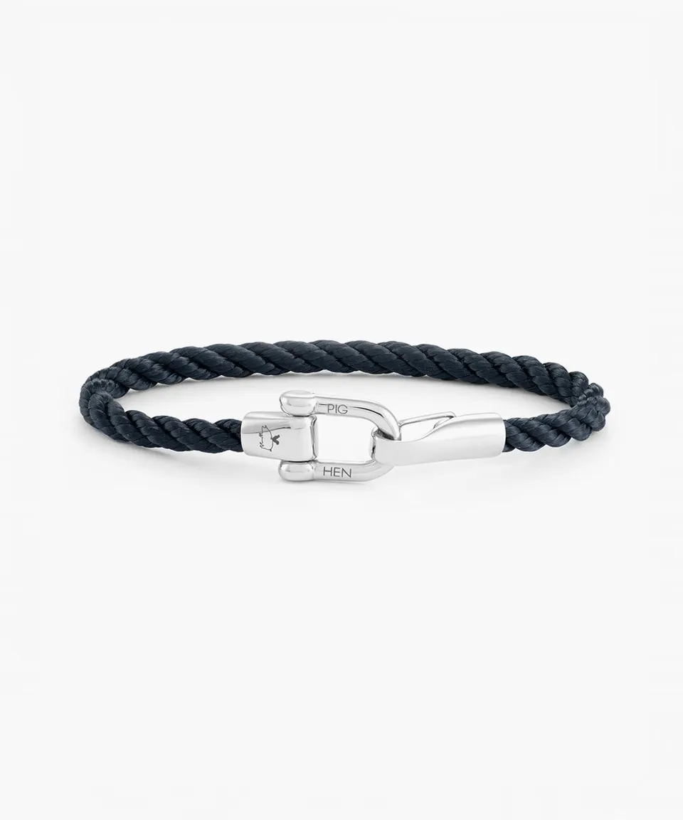 pig-hen-lobster-larry-navy-herren-seilarmband-silber image 1