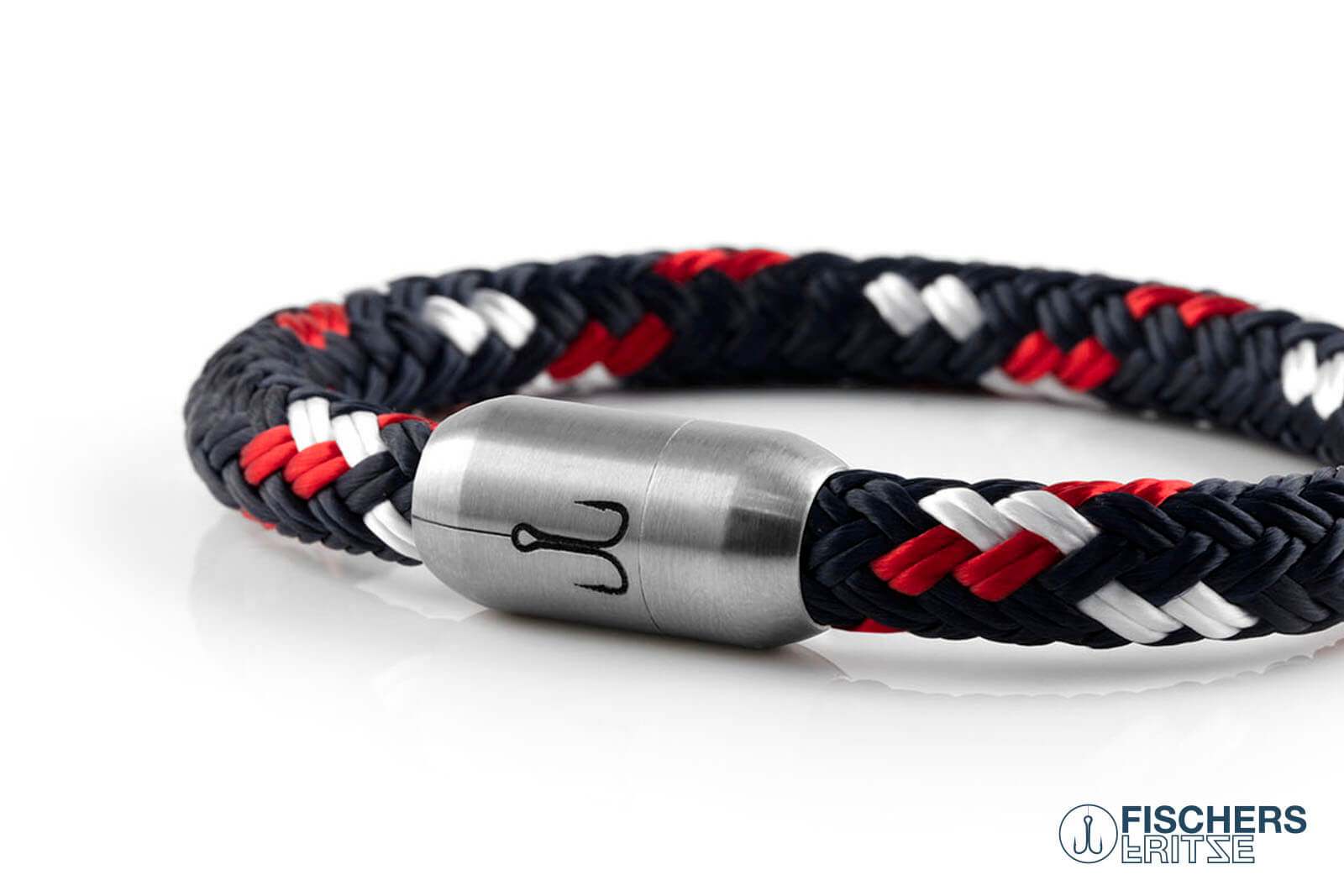 fischers-fritze-makrele-oskar-segeltau-armband-marineblau-rot-wei-8-mm image 8