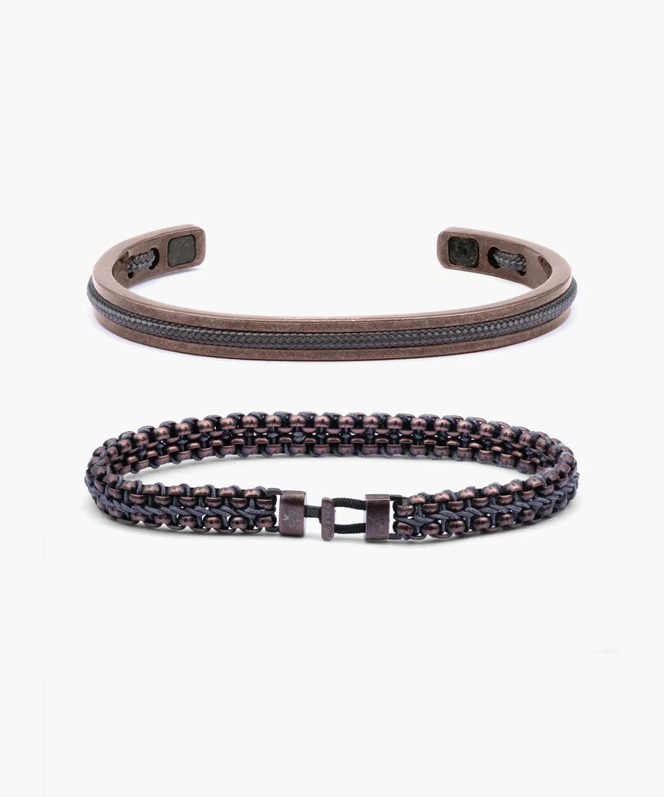 pig-hen-catena-venetian-7mm-navarch-6mm-armband-set-slate-gray image 1