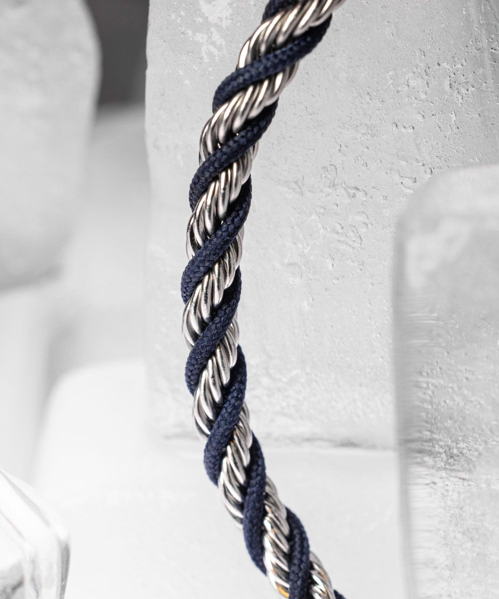 pig-hen-catena-twisted-herren-armband-navy-silver image 4