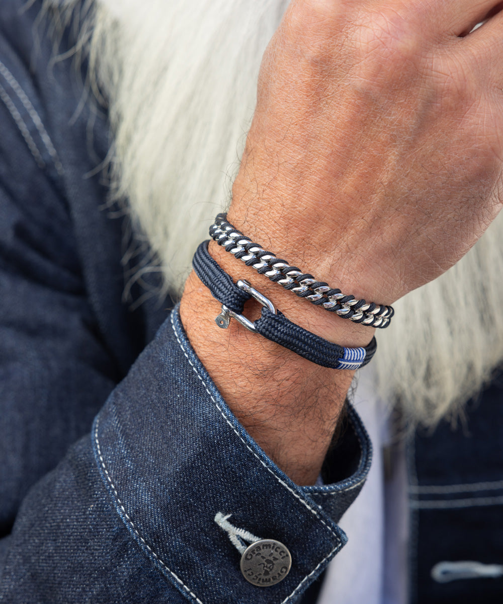 pig-hen-navarch-curb-7mm-armband-navy-silber image 2