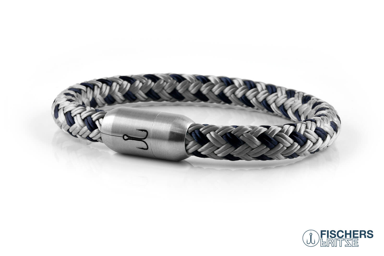 fischers-fritze-makrele-alfred-armband-silbergrau-marineblau-8-mm image 1