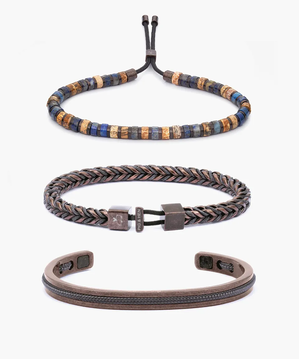 pig-hen-armband-set-catena-foxtail-slate-gray-brontide-nagano-navarch-herren image 1