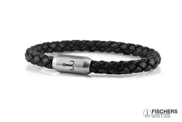 fischers-fritze-krabbe-fernanda-lederarmband-schwarz-geflochten image 1