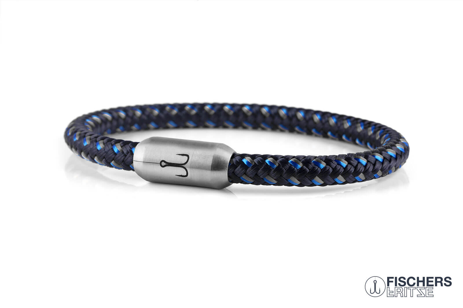 fischers-fritze-krabbe-ferdinanda-armband-marineblau-stahlblau-grau-6-mm image 1
