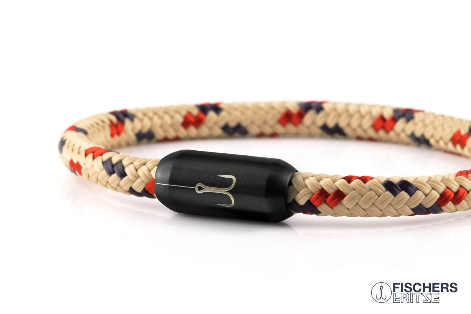 fischers-fritze-torpedokrabbe-s-nja-armband-beige-marineblau-rot-6mm image 8