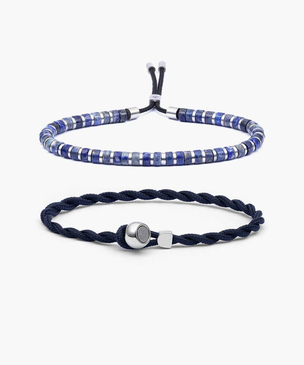 pig-hen-brontide-okinawa-easy-ed-set-herren-armband-set-navy-silber image 1