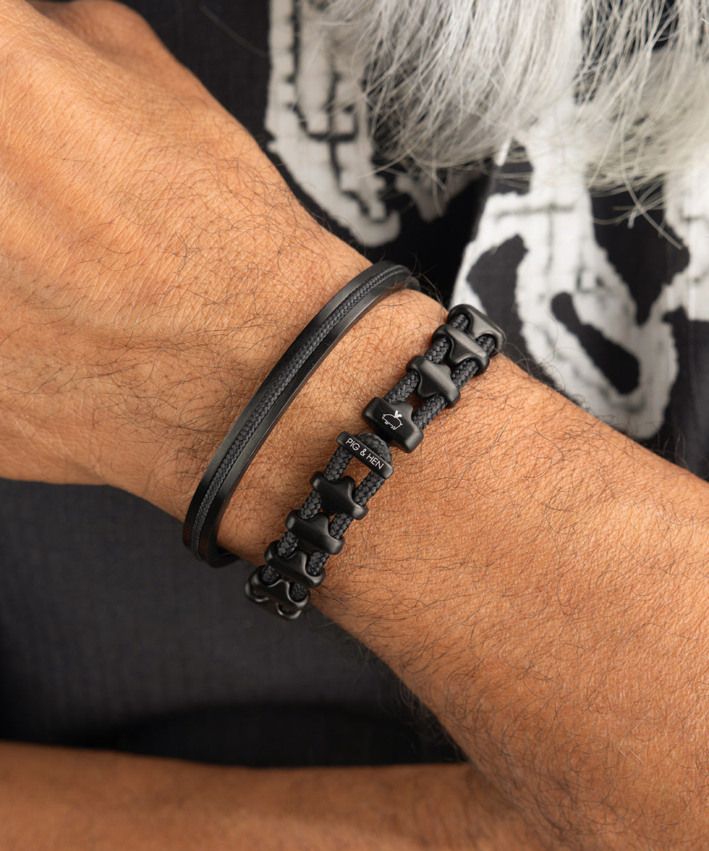 pig-hen-bold-bob-herren-seilarmband-black-11-mm-shields-t-verschluss image 2