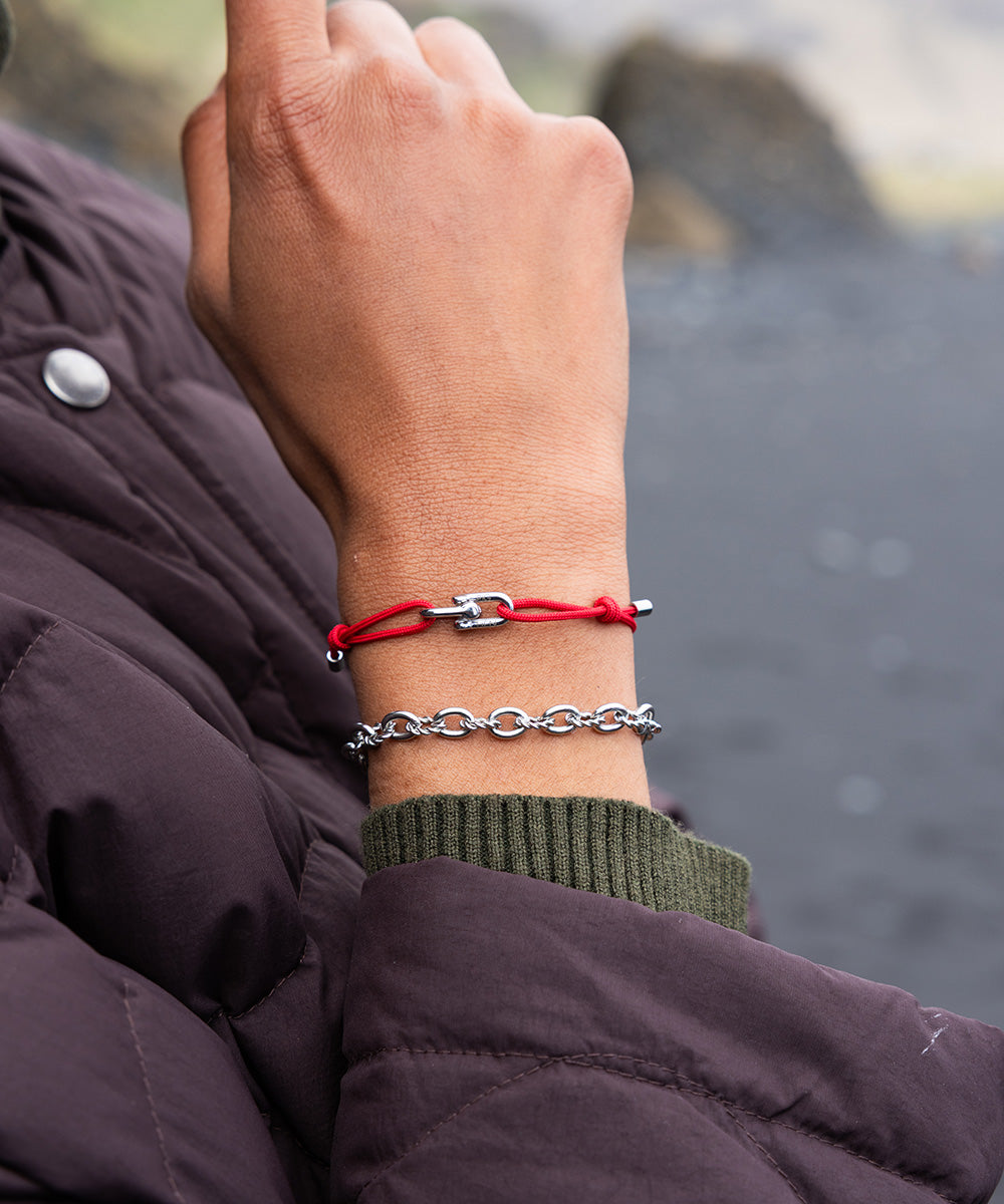 pig-hen-mia-damen-armband-raspberry-silver-verstellbar image 3