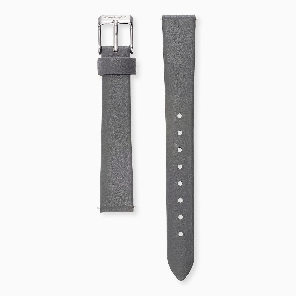 engelsrufer-uhrenarmband-nubuk-leder-dunkelgrau-14-mm-edelstahl-verschluss image 1