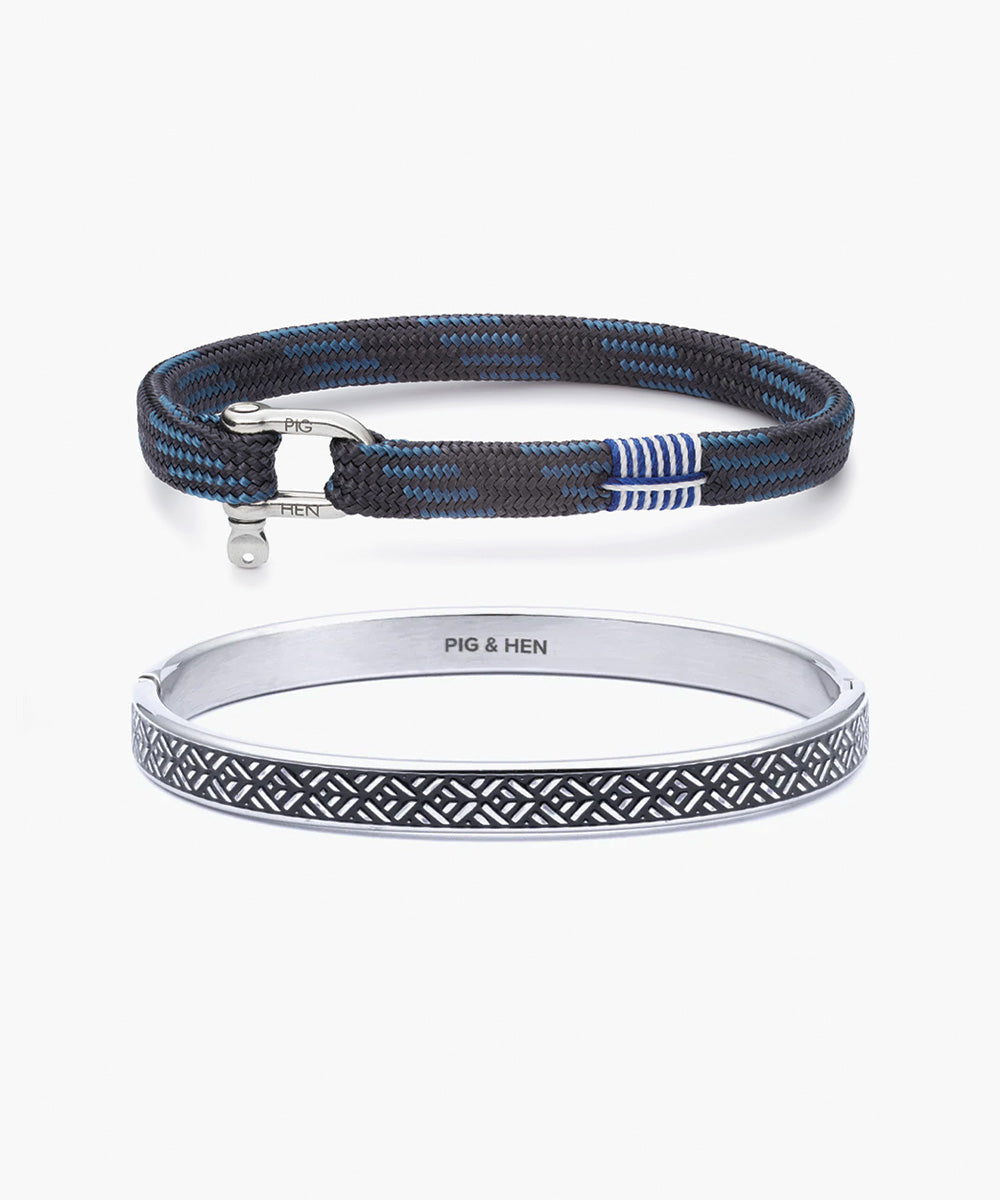 pig-hen-vicious-vik-set-slate-gray-ash-blue-striato-armband-set-silber image 1