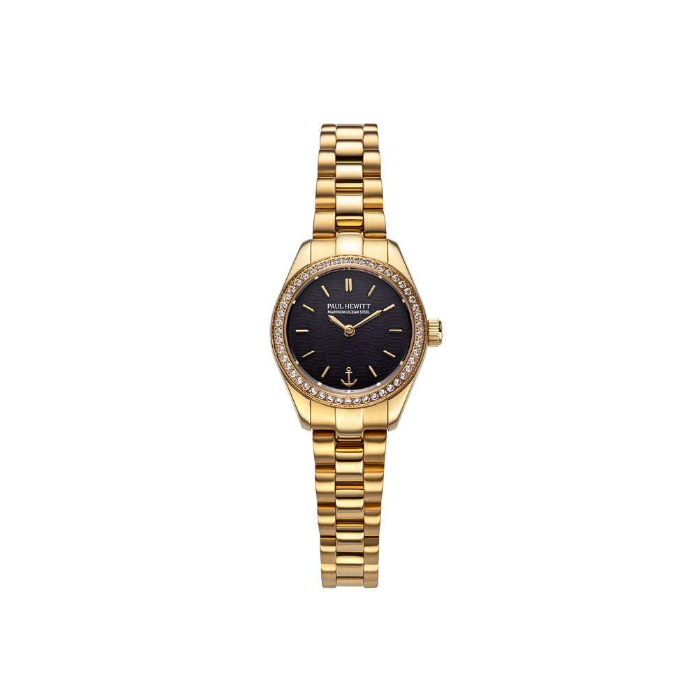 paul-hewitt-petit-soleil-round-uhr-damen-gold-schwarz-crystal-solar image 1