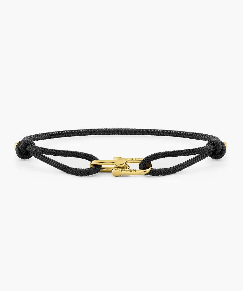 pig-hen-daunting-dean-black-gold-verstellbares-seilarmband-herren image 1